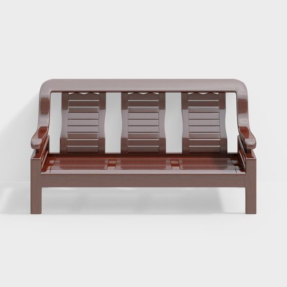 City Rest 3D Model: Stylish Wooden Chair