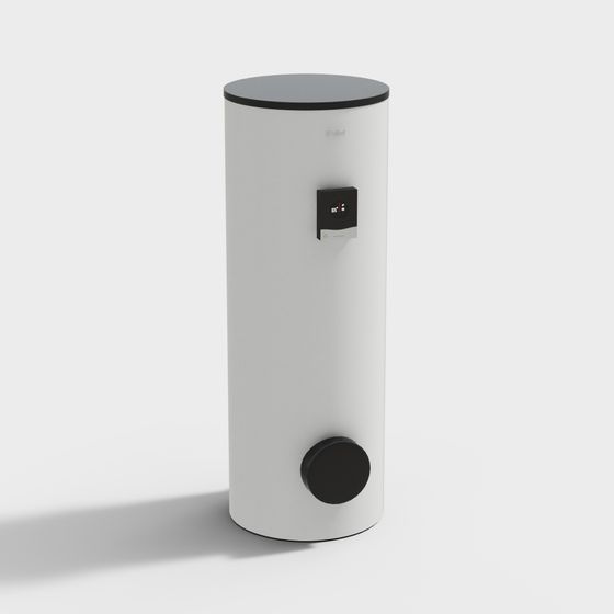 Gas Water Heater 3D Model in White for Home Use