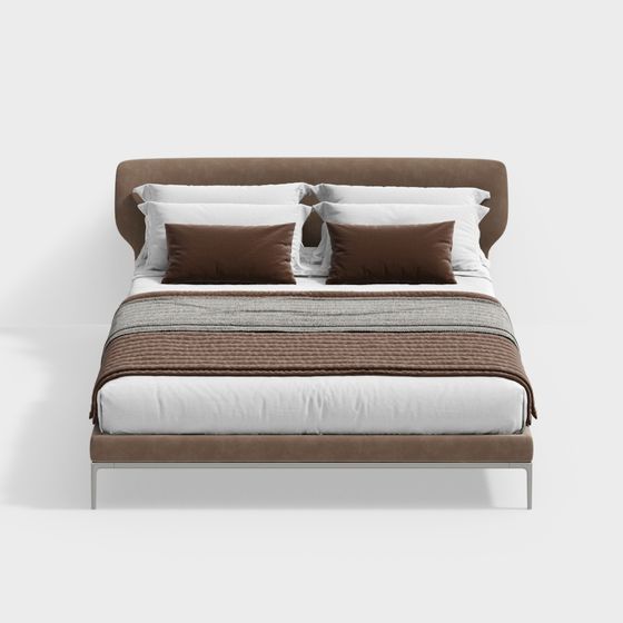 Elegant Minimalist Bed 3D model