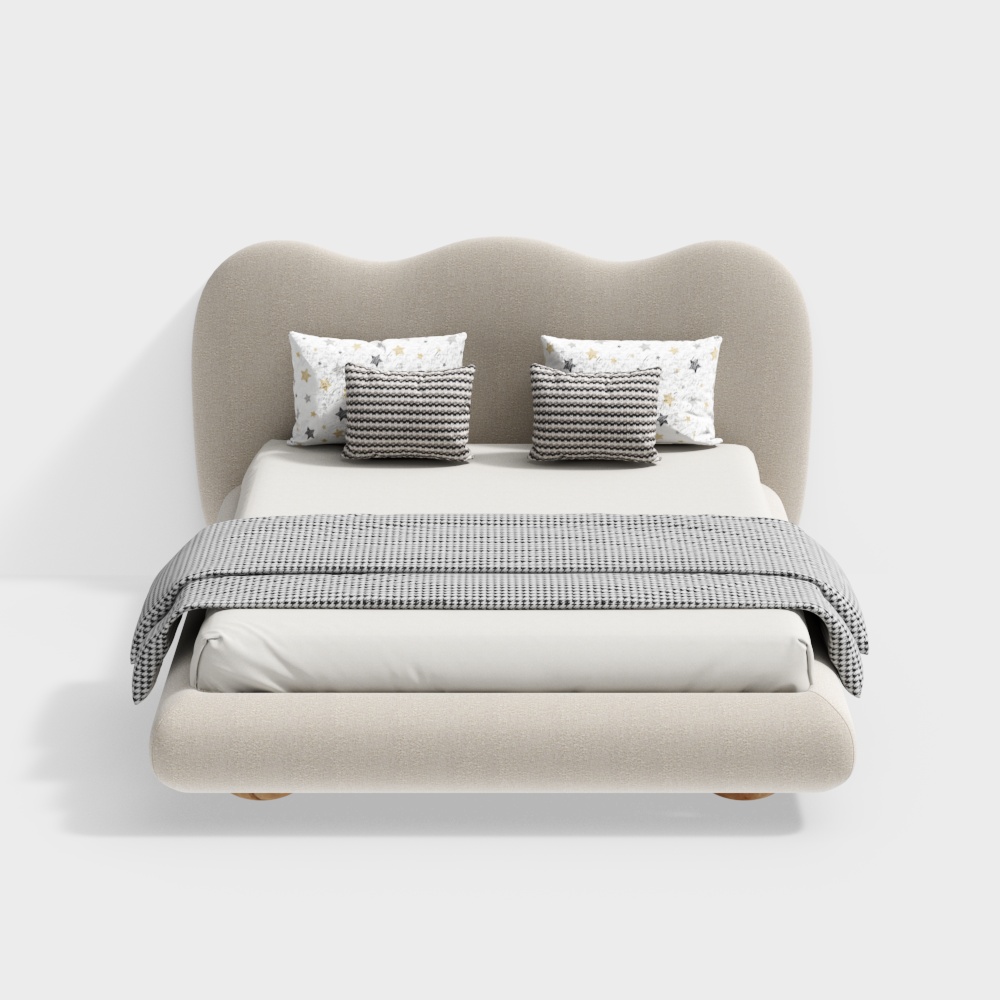 Modern Cream-Style Children's Double Bed