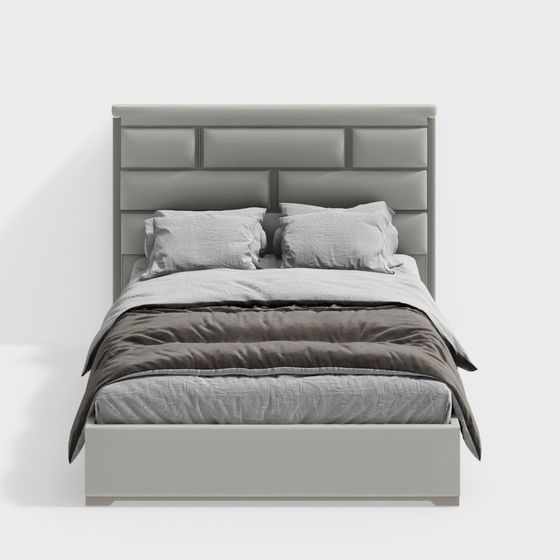 Elegant Minimalist Bed Frame 3D model