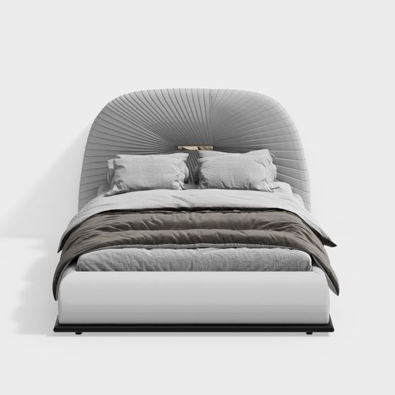 Elegant Low-Poly Bed 3D Model Design