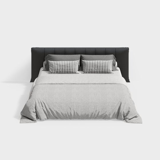 Stylish Low Poly Bed 3D model for Modern Spaces