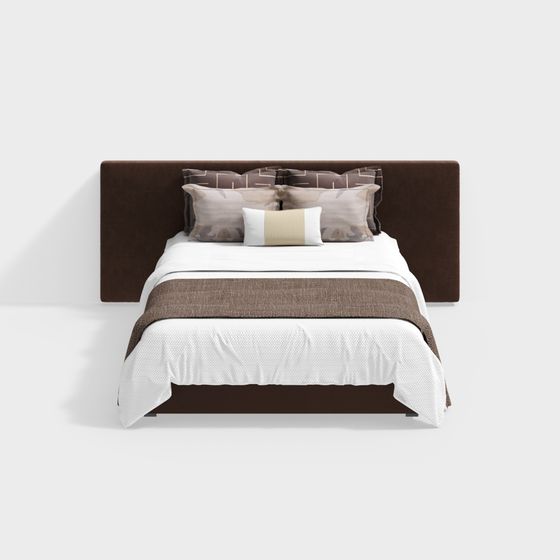 Elegant Low-Poly Bed 3D model for Modern Interiors