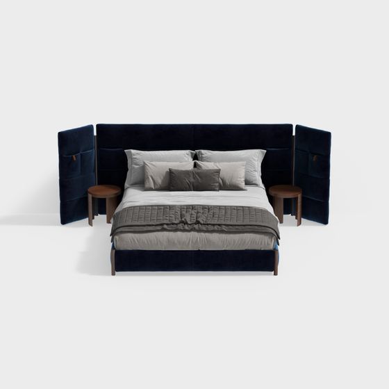 イタリアンスタイルのベッドパーティション付きダブルベッドの組み合わせ