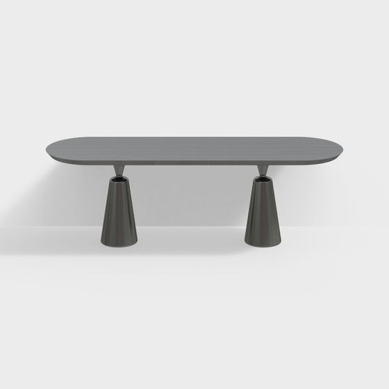 義大利黑色柱腳桌