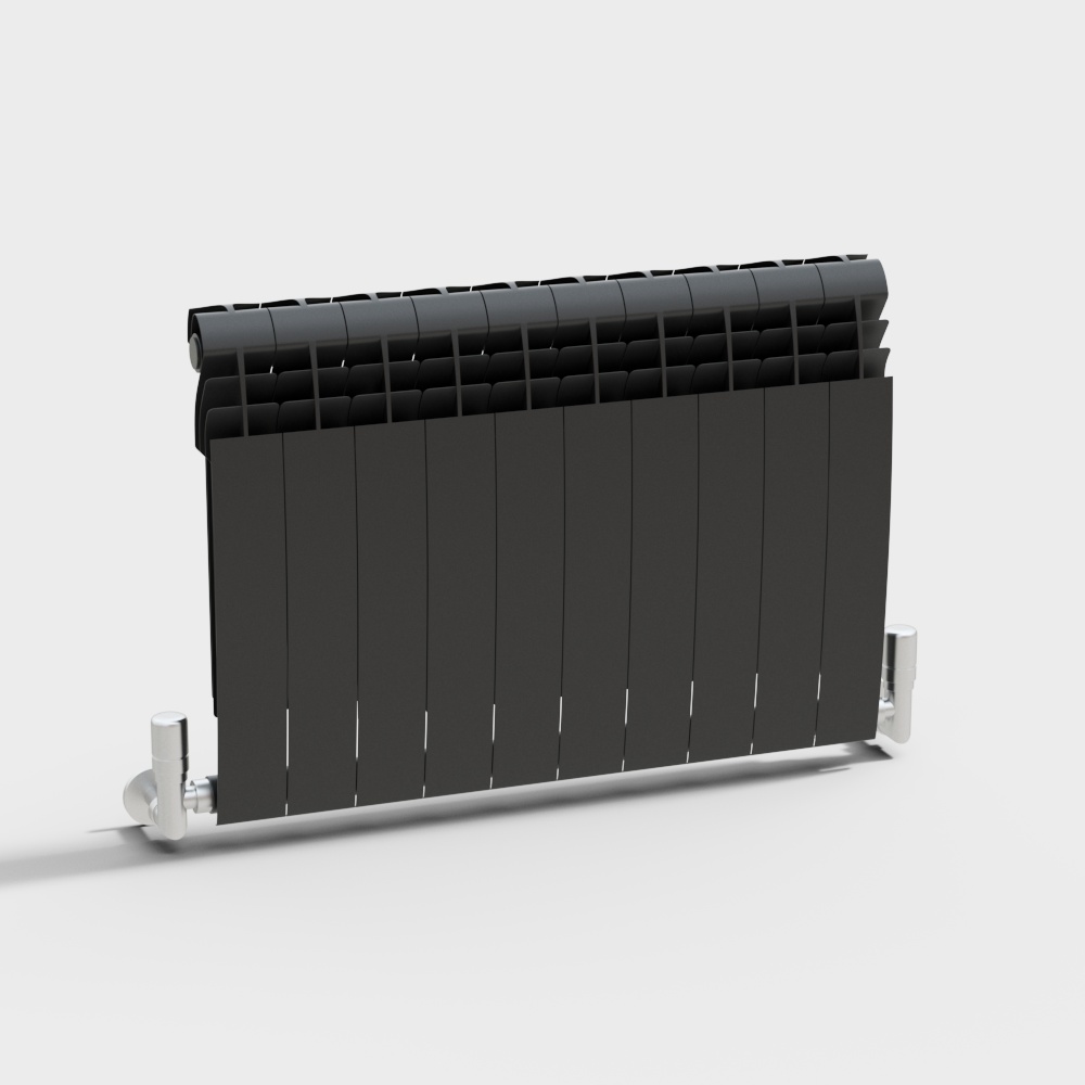 Black Wall-Mounted Radiator