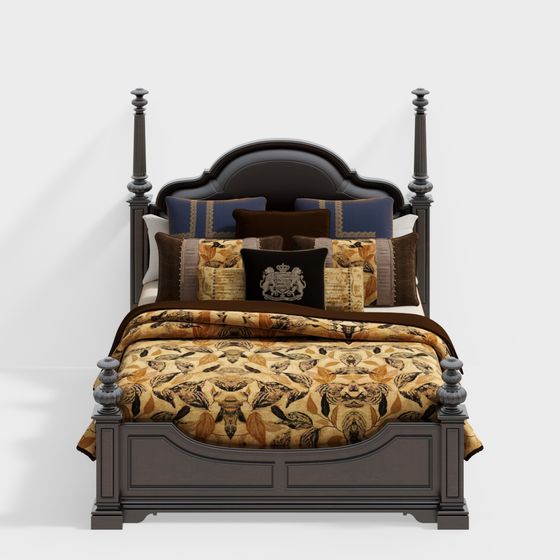 Luxurious Low-Poly 3D Bed Model for Modern Spaces