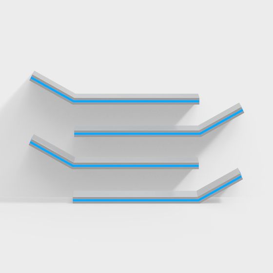 Blue Doll Display Shelf 3D Model for Organized Spaces