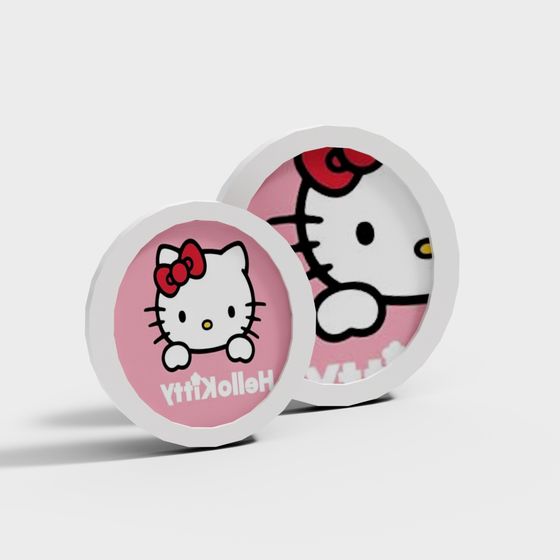 Hello Kitty Low-Poly 3D Model Design