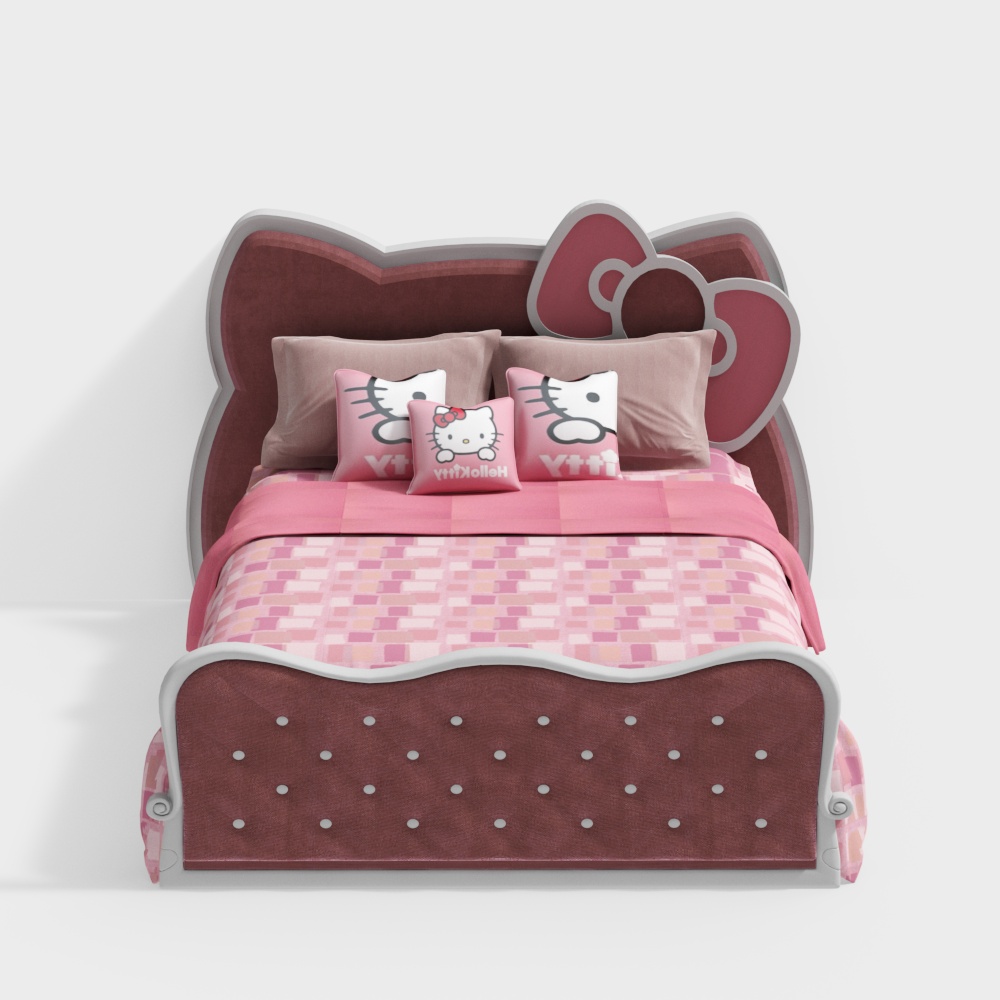 Hello Kitty Themed 3D Model Bed
