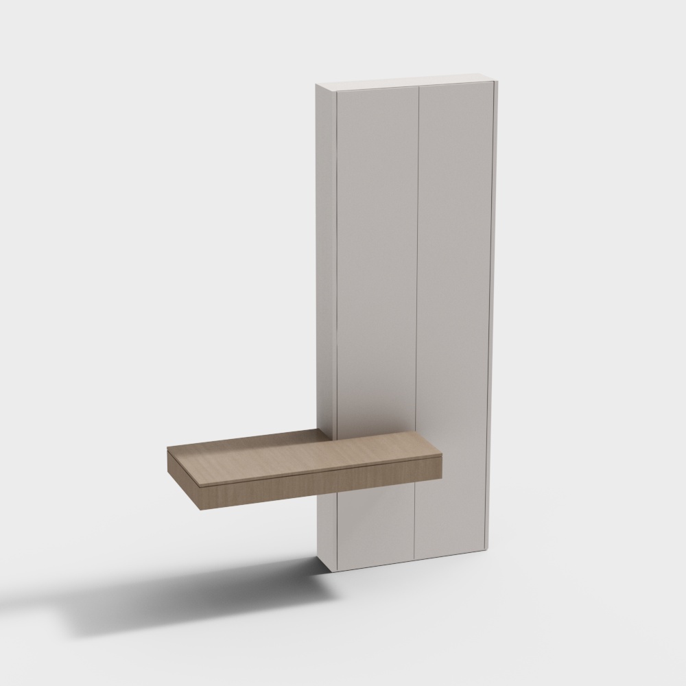 Modern Cream Windbreaker Wardrobe with Desk