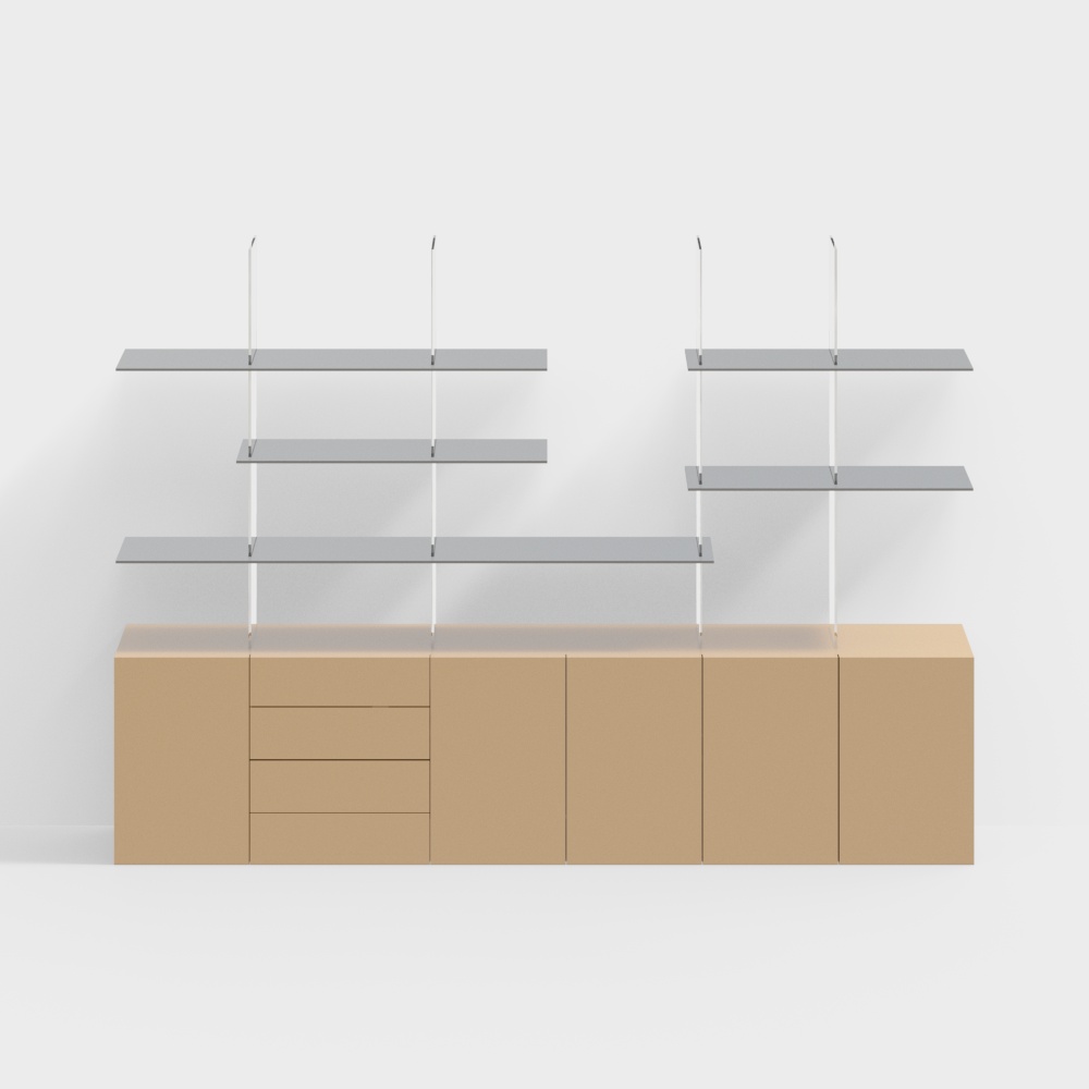 Modern Open Wood Bookshelf