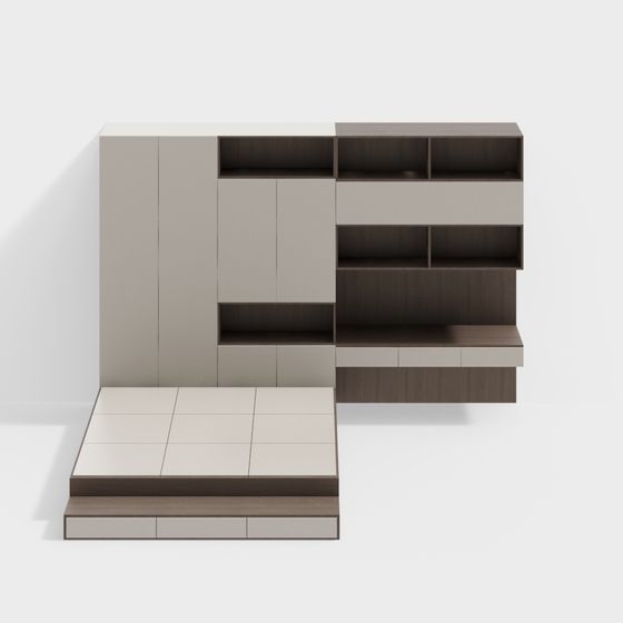 Urban Corner Bookshelf 3D model for Modern Spaces