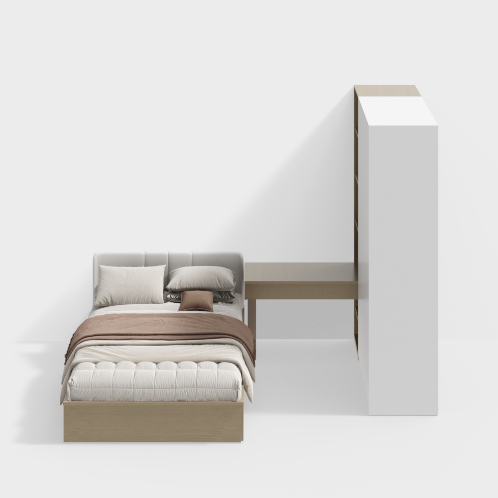 Modern Children's Room Tatami with Wardrobe