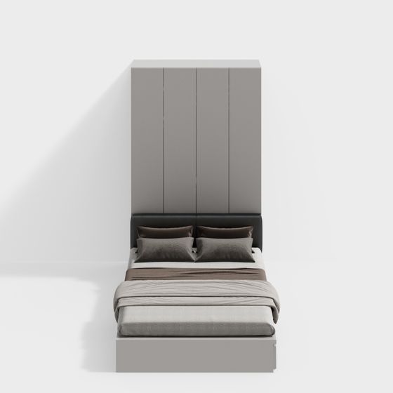 Stylish Low-Poly Foldable Bed 3D model for Modern Interiors