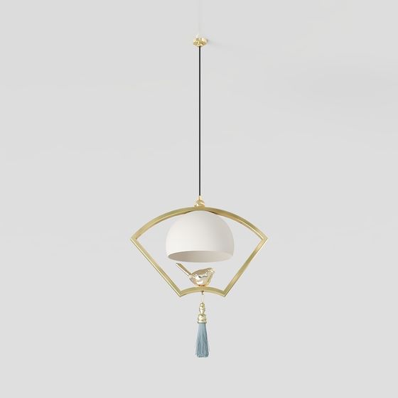 Elegant Geometric Pendant Light 3D model