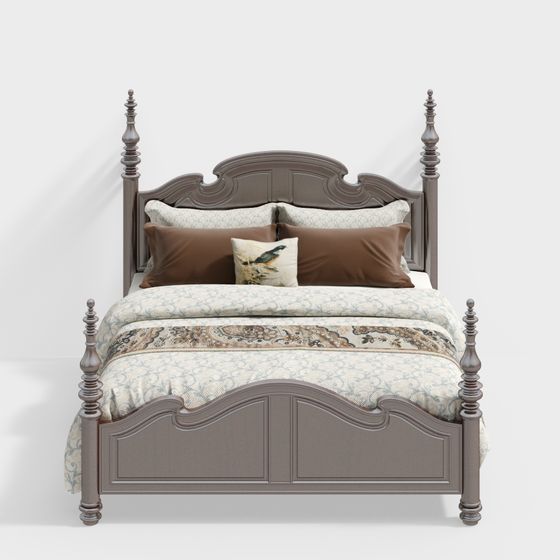 Elegant Dual Bed 3D model