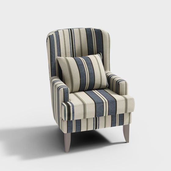 Charming Low-Polygon Lounge Chair 3D model