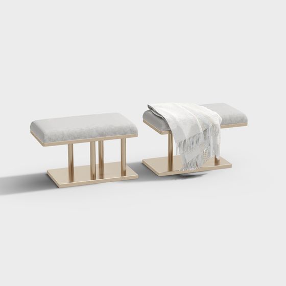 Urban Luxe Pouf 3D model for Modern Spaces