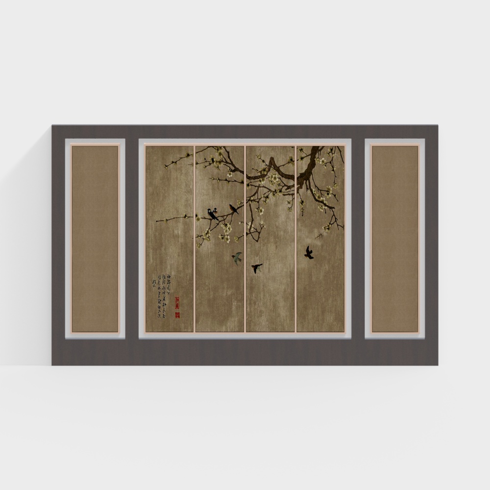 พื้นหลังหัวเตียงสไตล์จีนใหม่