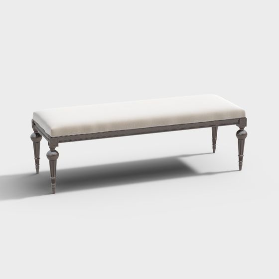 Elegant Classical Bench 3D model