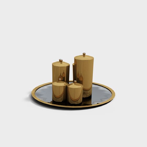 Golden Spice Jar 3D model