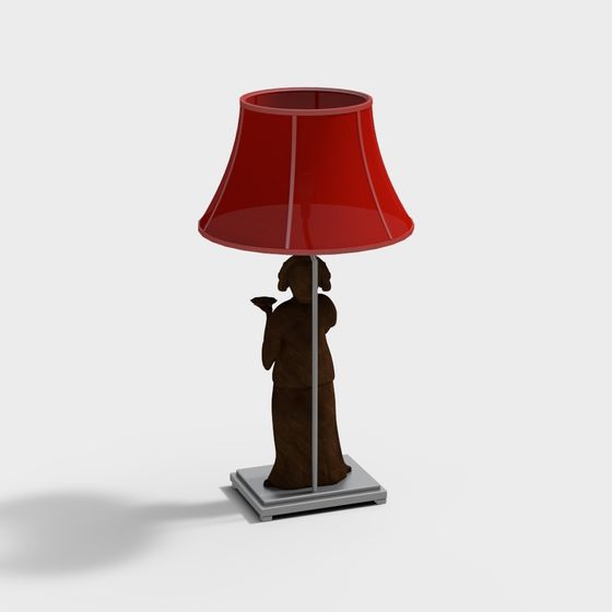 Charming Retro Table Lamp 3D model for Interiors