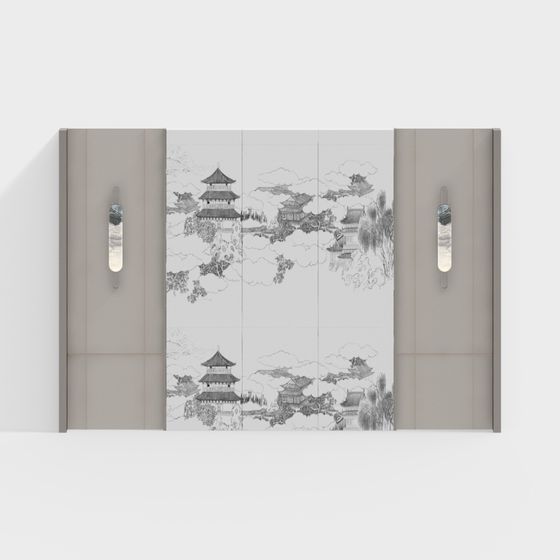 Nền đầu giường kiểu Trung Quốc mới