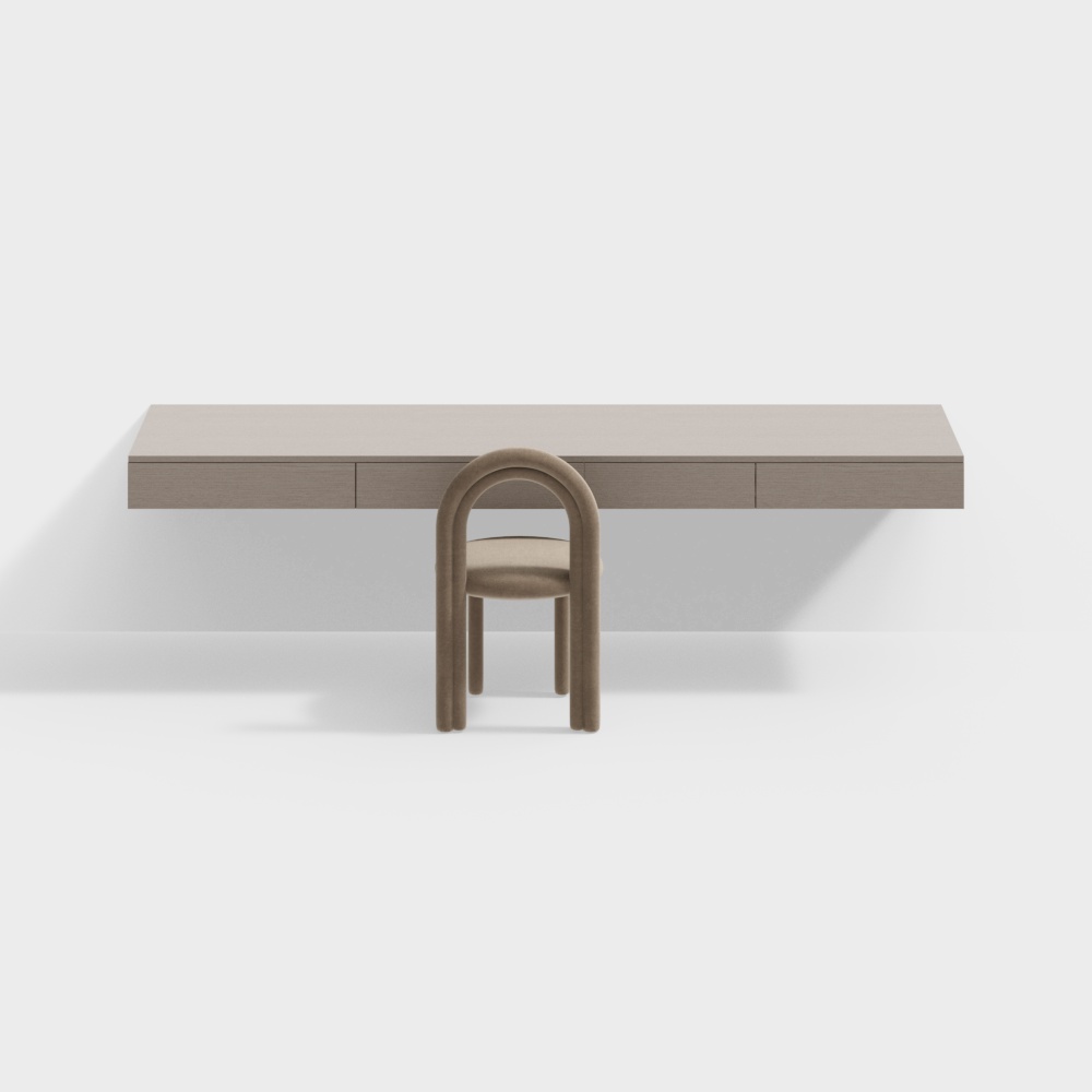 モダン無垢材出窓テーブルセット