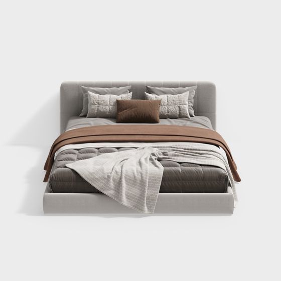 Elegant Minimalist Bed 3D model Design
