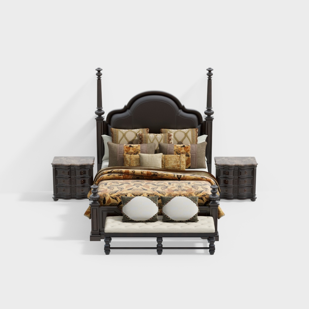 新古典主義ベッドコンビネーション