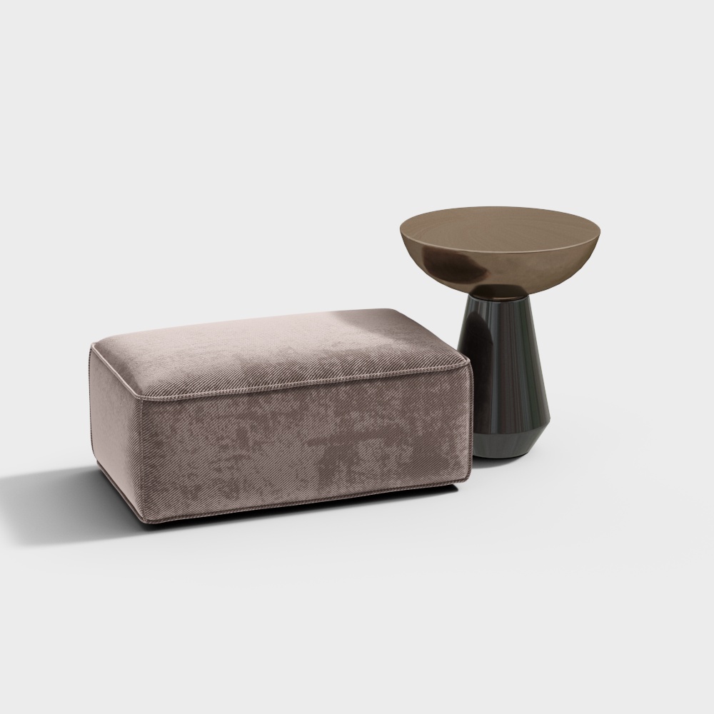 Combinazione di pouf e tavolino