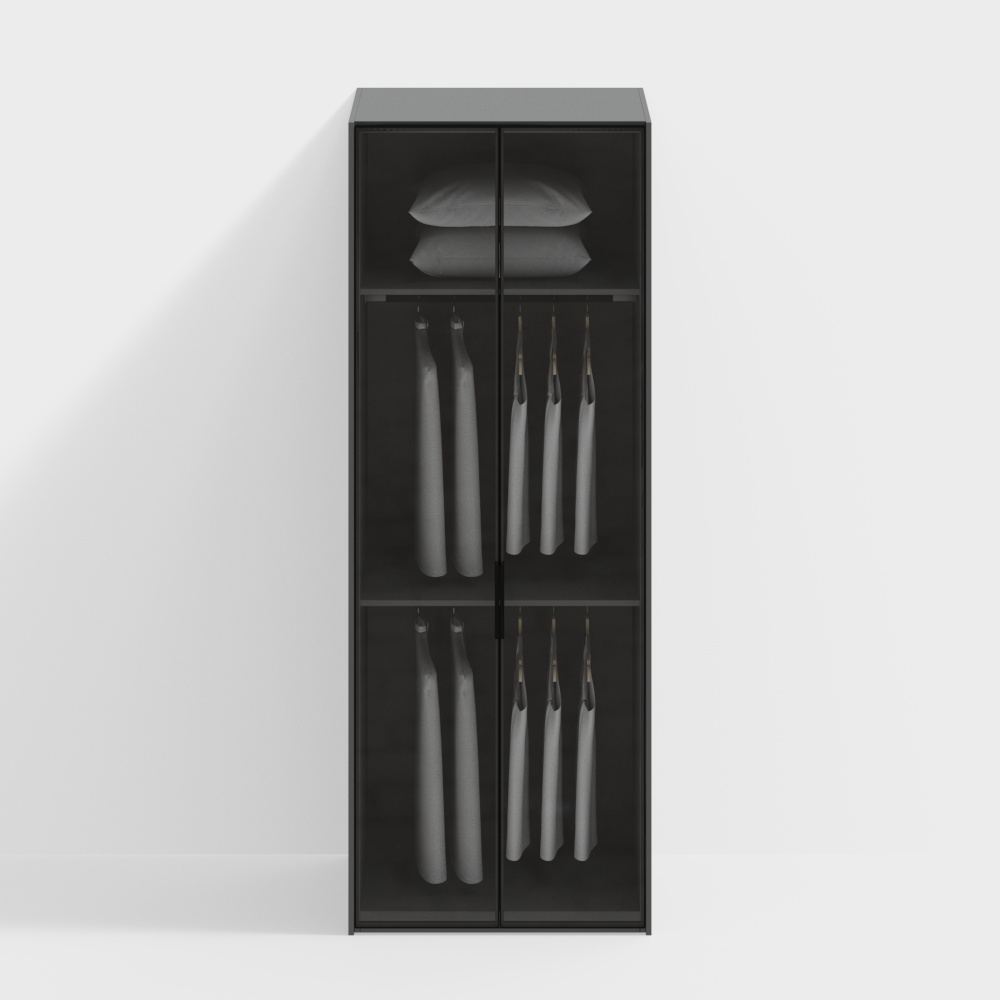 Modern Minimalist Glass Door Wardrobe