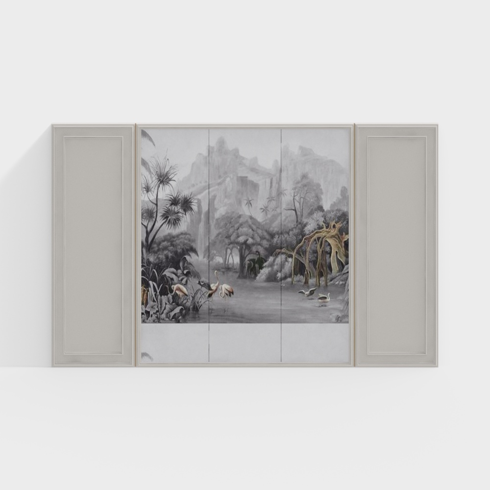 New Chinese-style Headboard Background Wall