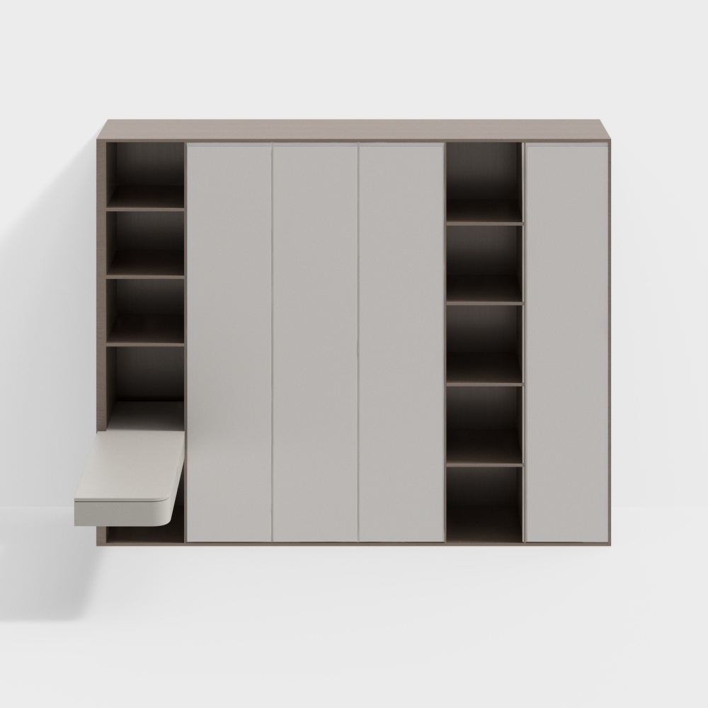 Modern Simple Wardrobe with Desk