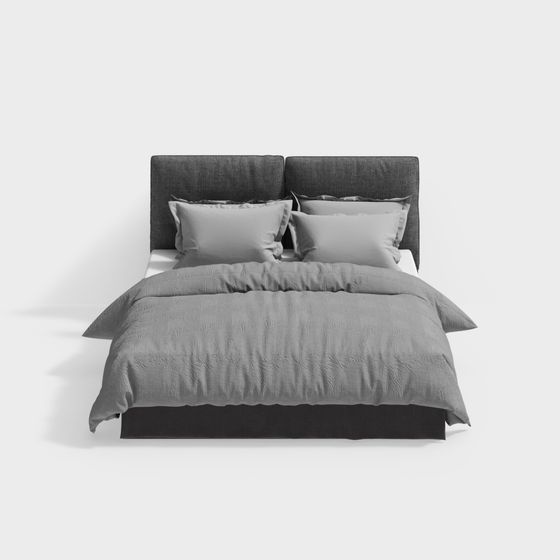 Elegant Minimalist Bed 3D model