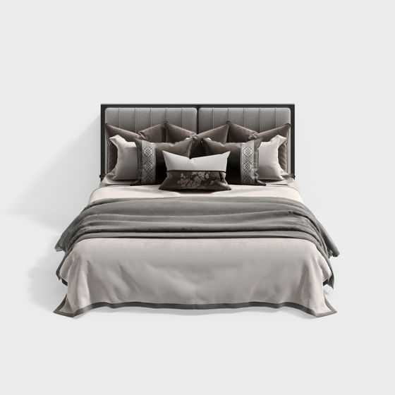 Elegant Low-Polygon 3D Bed Model