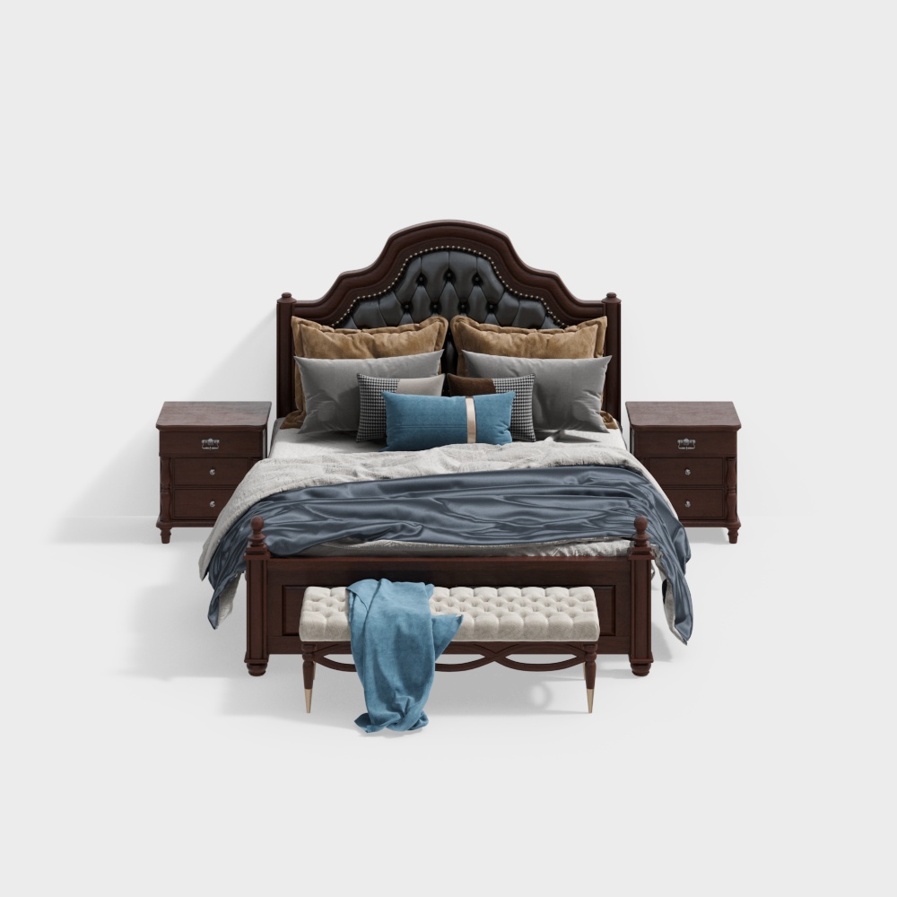 アメリカンスタイルダブルベッドセット