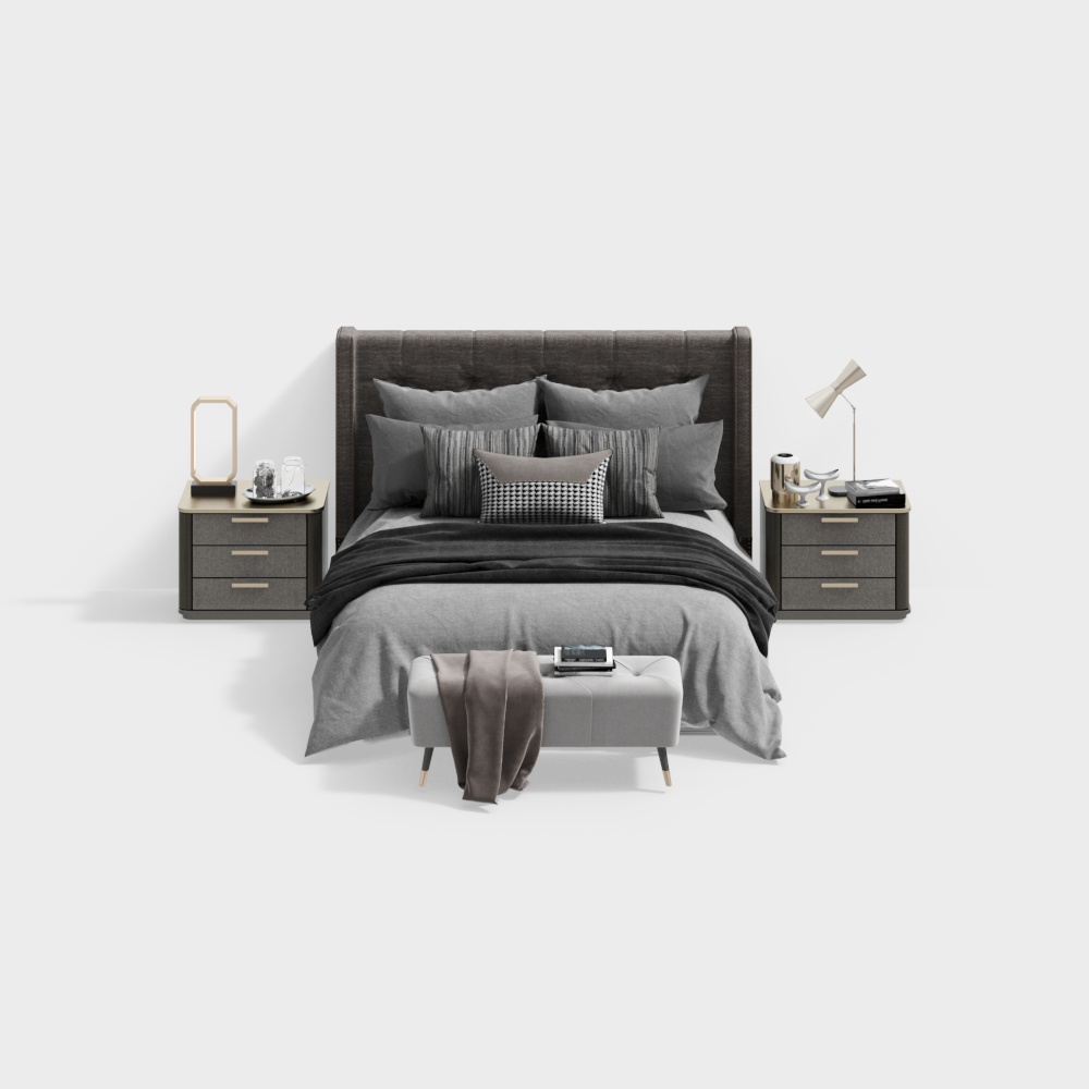 Combinación de cama doble de lujo ligero italiana