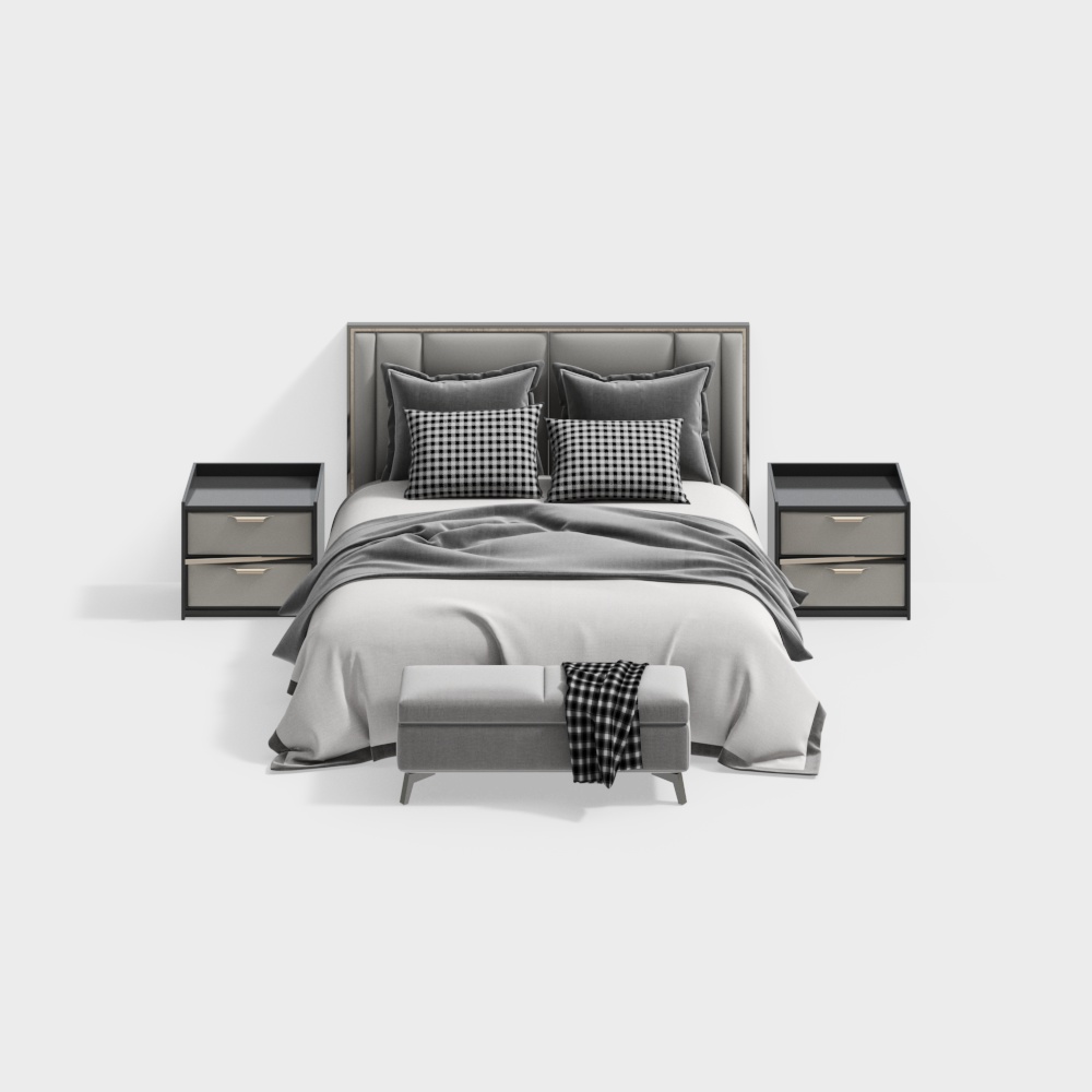 Set di letto matrimoniale moderno di lusso