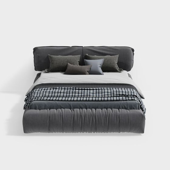 Modern Minimalist Bed 3D model
