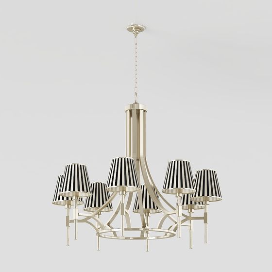 Elegant Low-Poly Chandelier 3D model