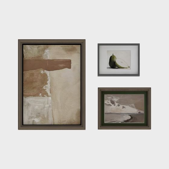 Low-Polygon Art Frame Collection 3D model