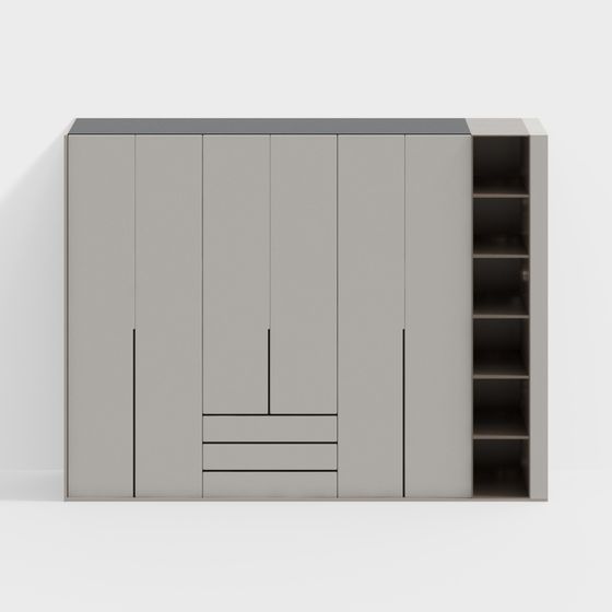 Minimalist 3D Wardrobe Model for Modern Interiors