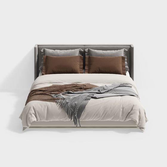 モダンクリームスタイルのベッド