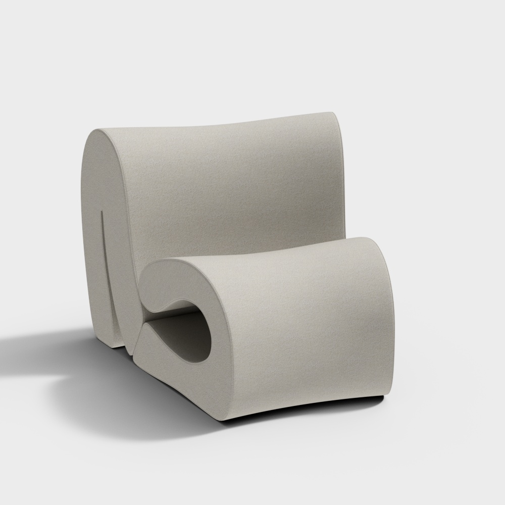 Streamlined Sofa 3D model for Modern Aesthetics
