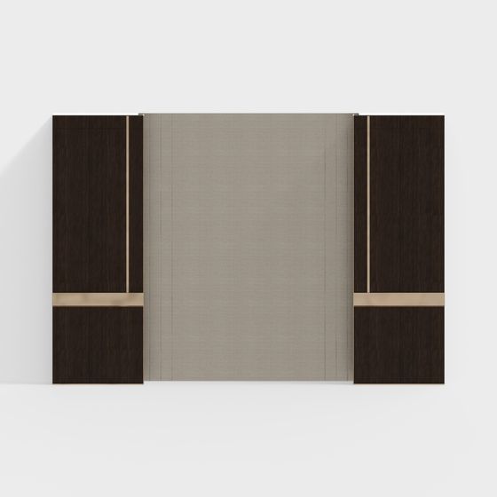 Elegant Double Door Screen 3D model