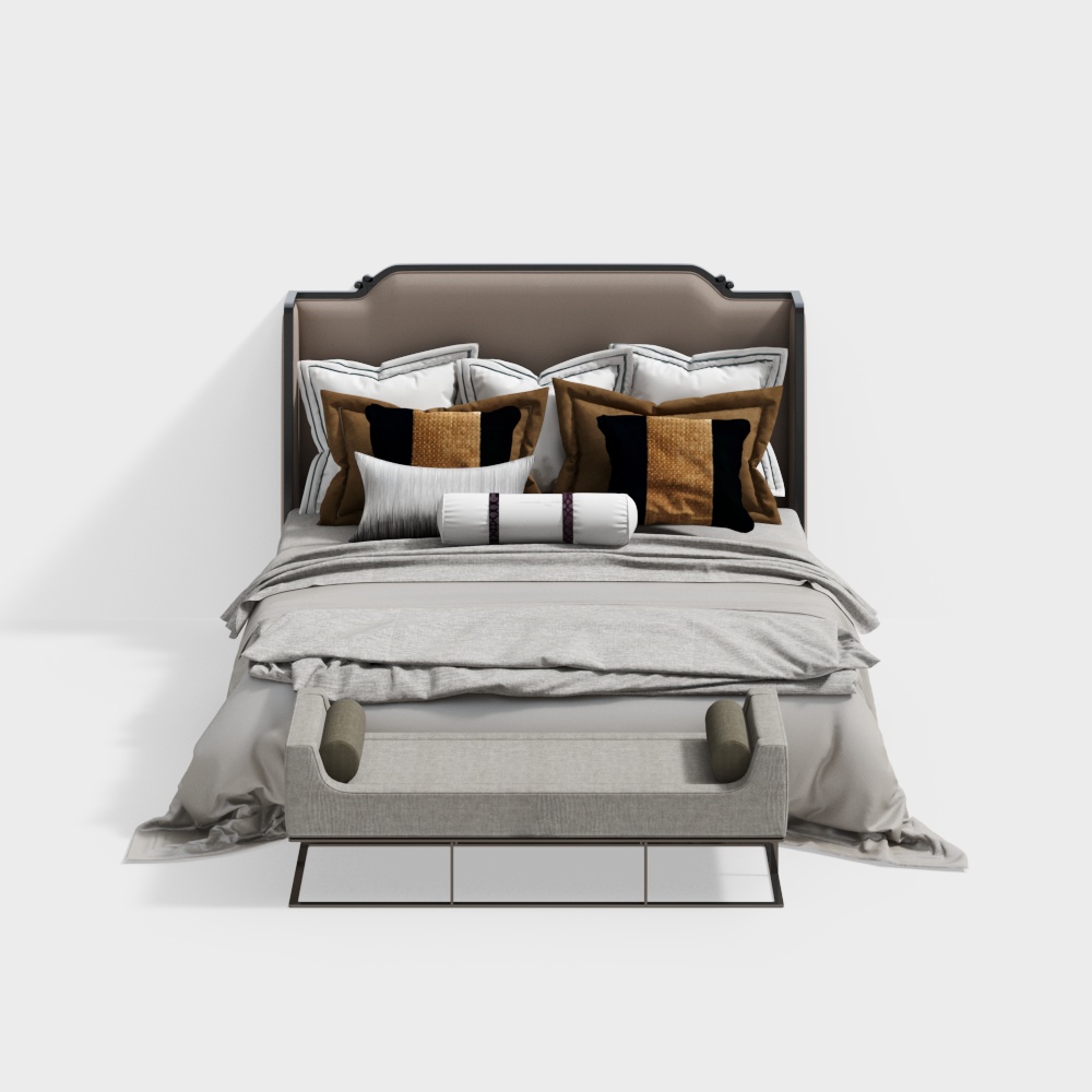 新しい中国風ベッドの組み合わせ