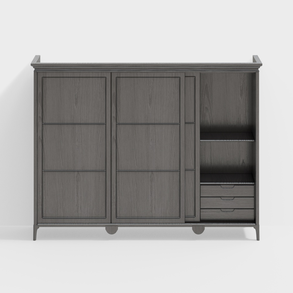 Simple American Sliding Door Wardrobe